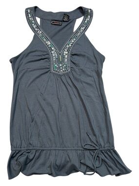 Licorice embellished tunic tank top large Y2K boho festival glam